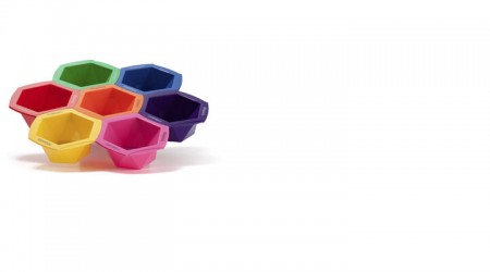 Set of 7 colored hair dyeing bowls